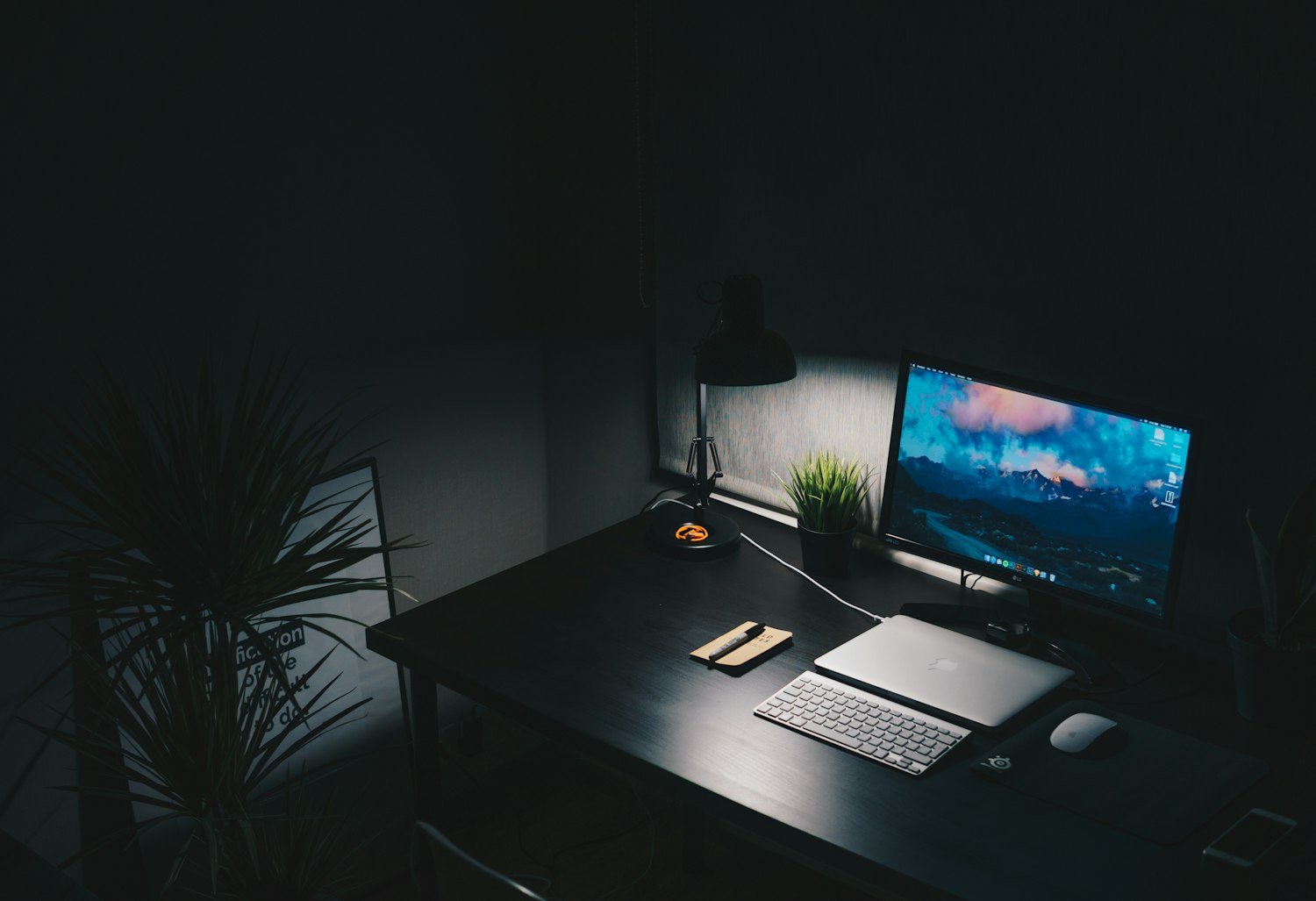 A desk still working after everyone has gone home