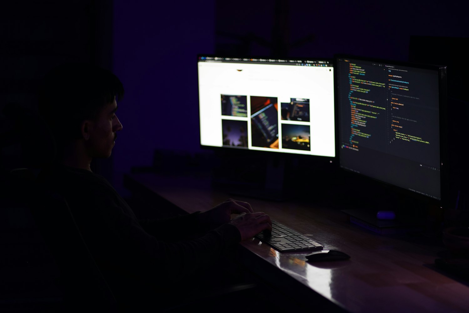 The API code behind the screens