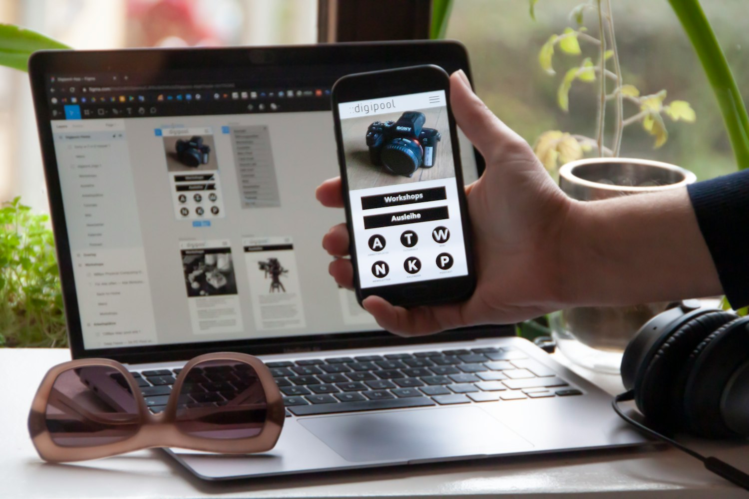 A web app being designed to work on any screen