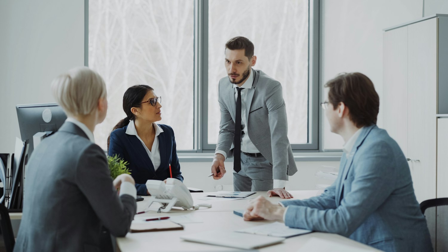 A team at work in an open-plan office