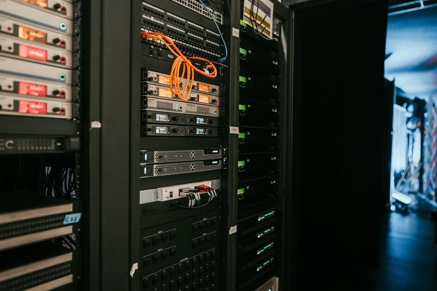 Server racks running in a data centre