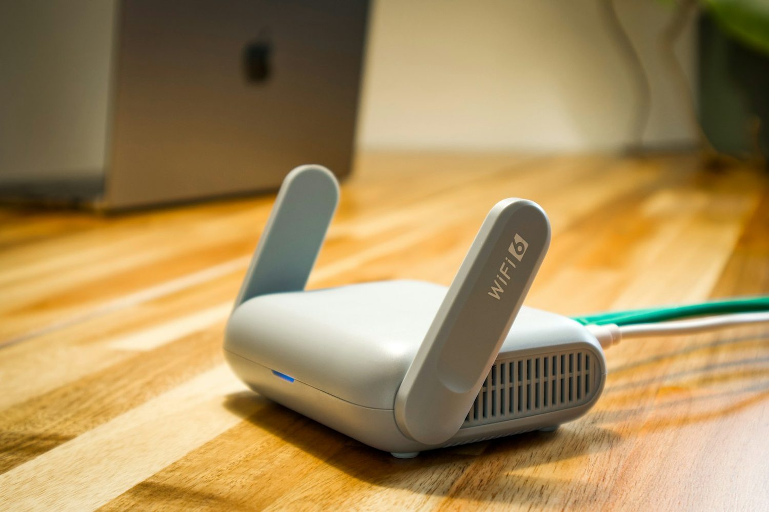 A Wi-Fi router on a desk