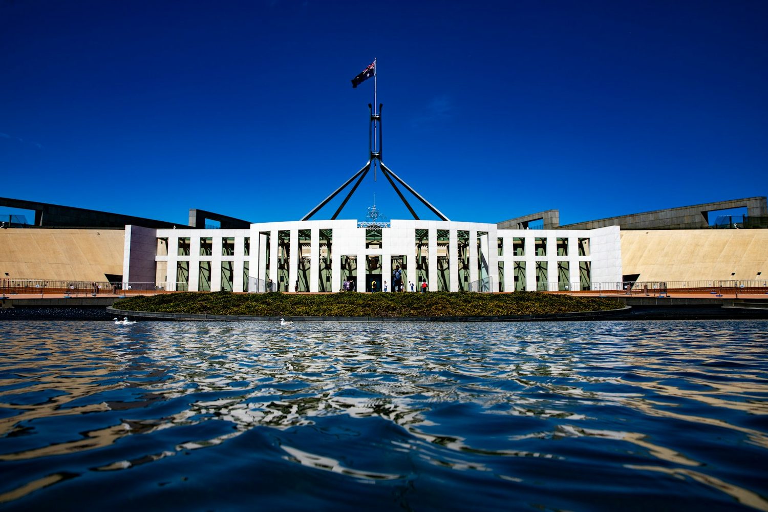 Australian Parliament House at dusk